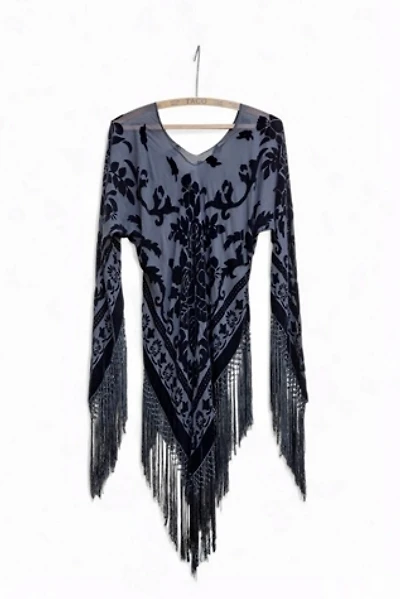 Vintage Velvet Burnout Fringe Top Selected by Garbage Soup