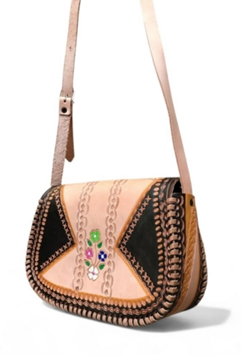 Hand Tooled Mexican Leather Bag Selected by Garbage Soup