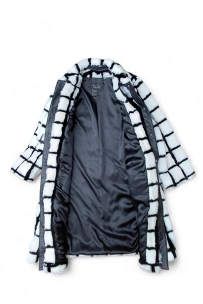 1990's Faux Fur Windowpane Coat Selected by Garbage Soup