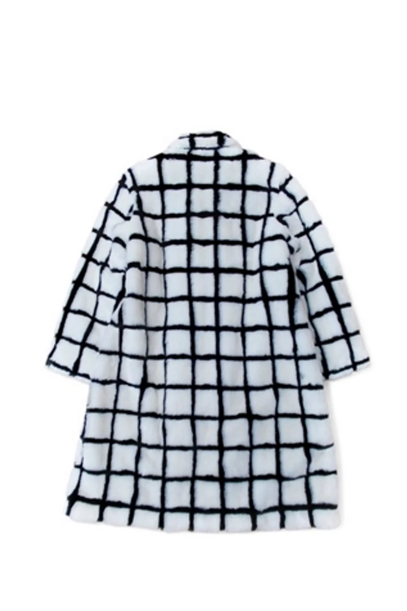 1990's Faux Fur Windowpane Coat Selected by Garbage Soup