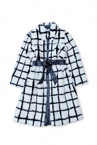 1990's Faux Fur Windowpane Coat Selected by Garbage Soup