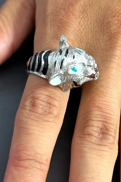 Vintage Sterling Silver Tiger Ring  Selected by Anna Corinna