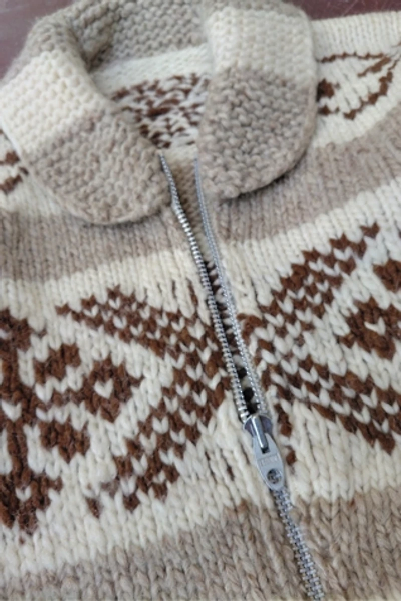 Handknit Chunky Cowichan Sweater Selected by Garbage Soup