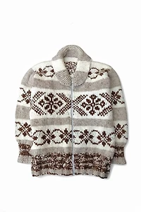 Handknit Chunky Cowichan Sweater Selected by Garbage Soup