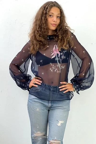 Vintage Hand Painted Sheer Blouse Selected by Anna Corinna