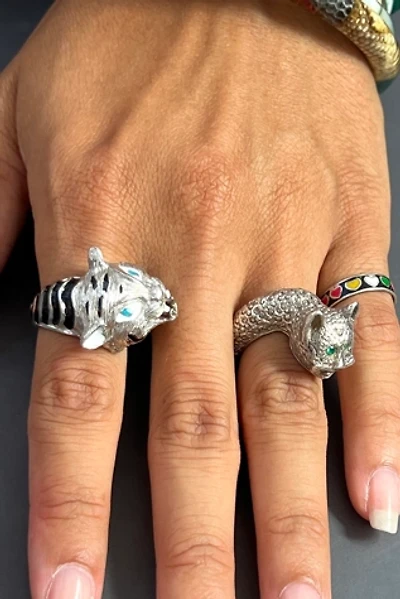 Vintage Sterling Silver Kitty Ring  Selected by Anna Corinna