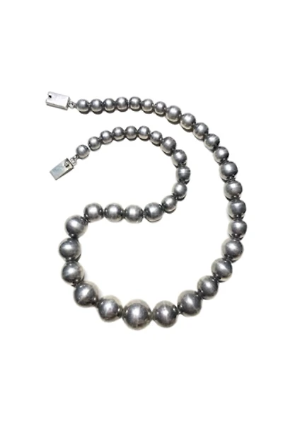 Vintage 1970s Sterling Silver Graduated Pearl Necklace Selected by Lux Revival
