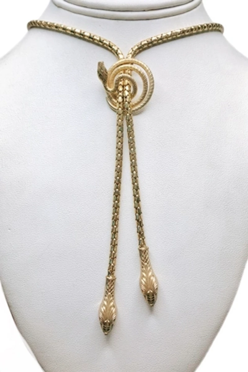 Art Deco Triple Snake Lariat Necklace Selected by Lux Revival