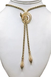 Art Deco Triple Snake Lariat Necklace Selected by Lux Revival