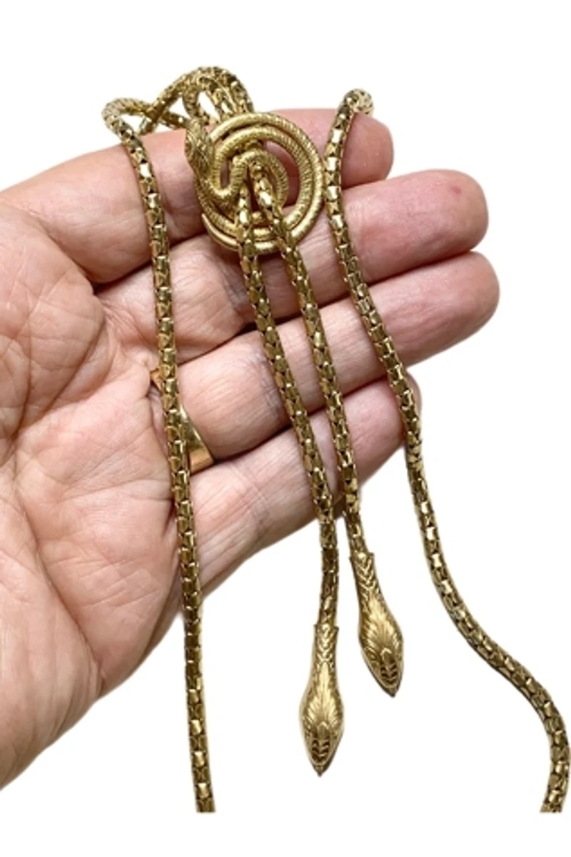 Art Deco Triple Snake Lariat Necklace Selected by Lux Revival