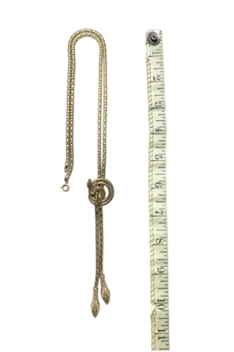Art Deco Triple Snake Lariat Necklace Selected by Lux Revival