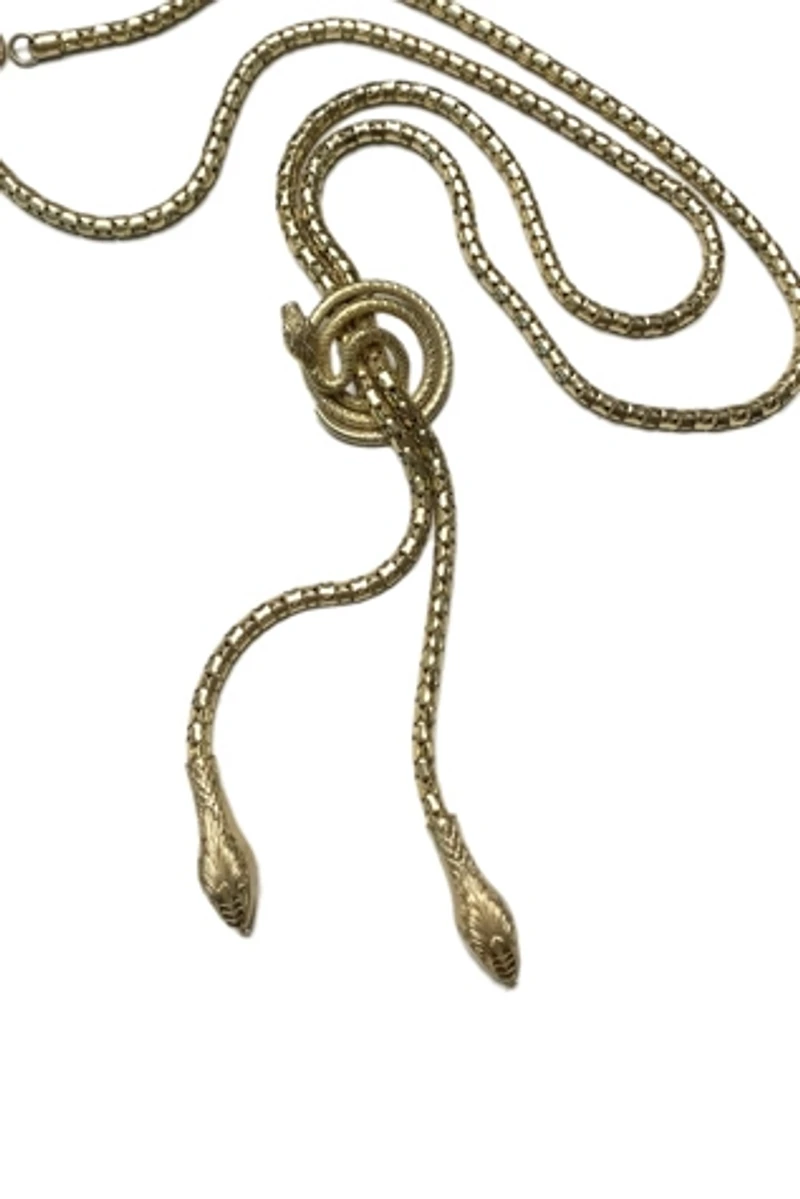 Art Deco Triple Snake Lariat Necklace Selected by Lux Revival