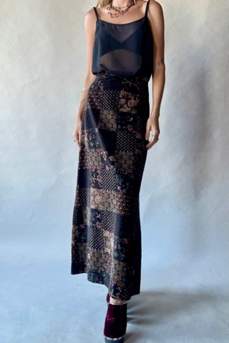 70's Velvet Maxi Skirt Selected by Wax Plant