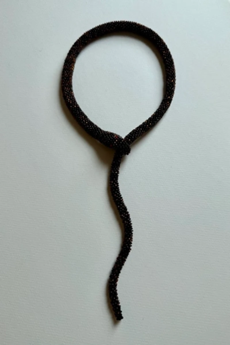 Black Beaded Snake Necklace
