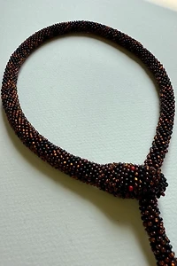 Black Beaded Snake Necklace