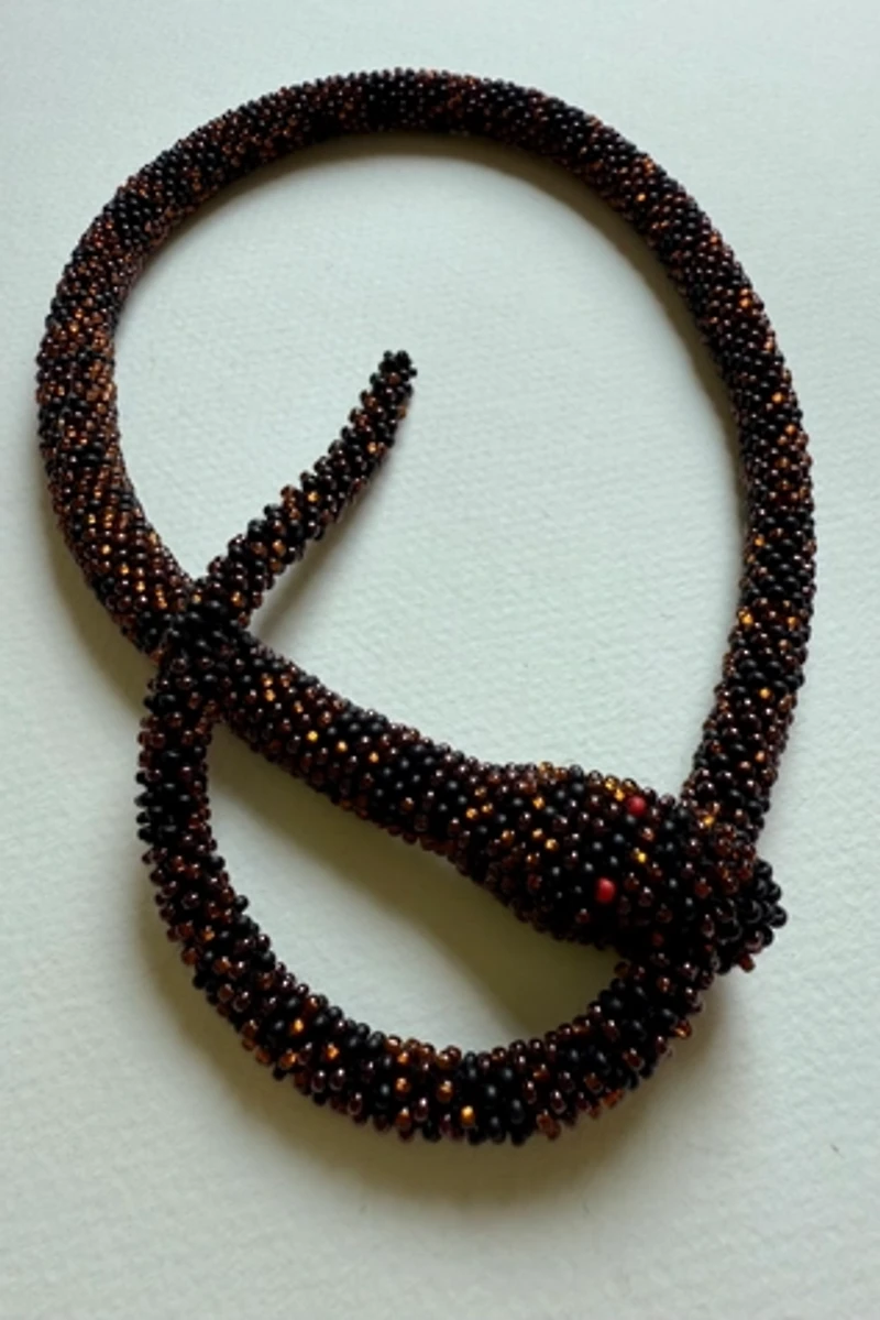 Black Beaded Snake Necklace
