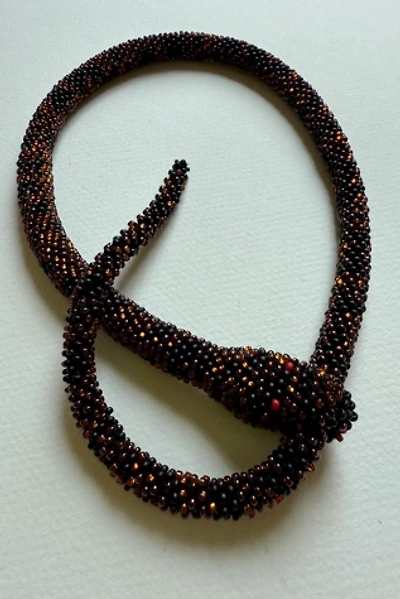 Black Beaded Snake Necklace
