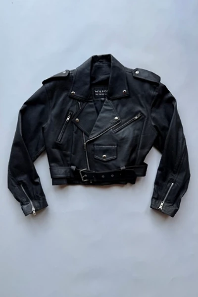 Cropped Leather Moto Jacket