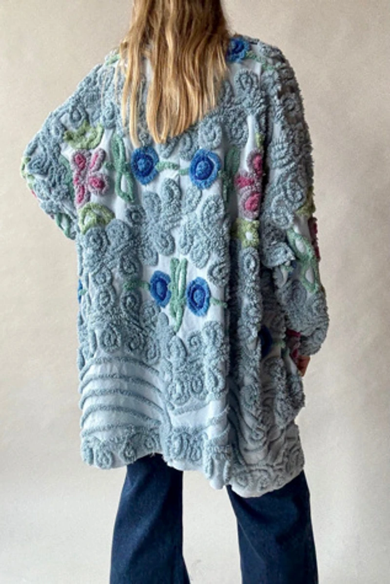 Chenille Open Front Coat Selected by Wax Plant