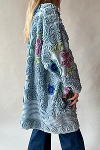 Chenille Open Front Coat Selected by Wax Plant