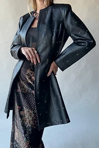 Gold Studded Leather Coat Selected by Wax Plant