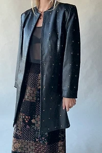 Gold Studded Leather Coat Selected by Wax Plant