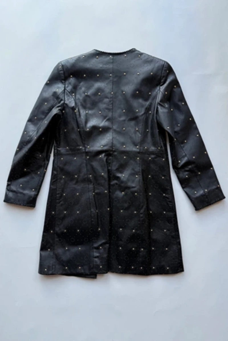 Gold Studded Leather Coat Selected by Wax Plant