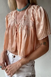 1930's Peachy Silk Bed Jacket Selected by Wax Plant