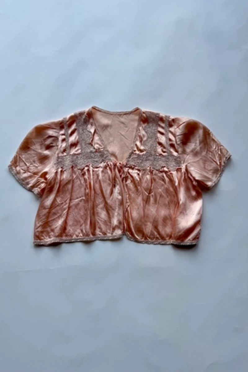 1930's Peachy Silk Bed Jacket Selected by Wax Plant