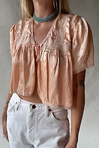 1930's Peachy Silk Bed Jacket Selected by Wax Plant