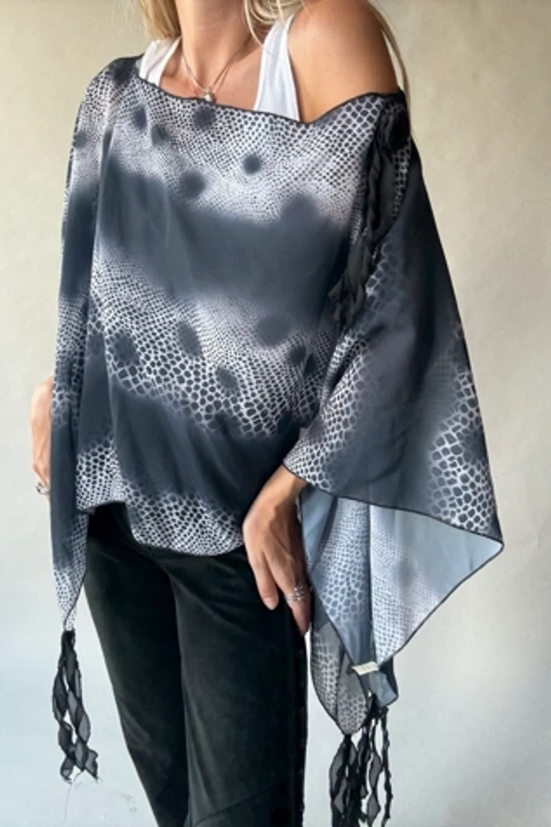 Y2k Silk Poncho Selected by Wax Plant