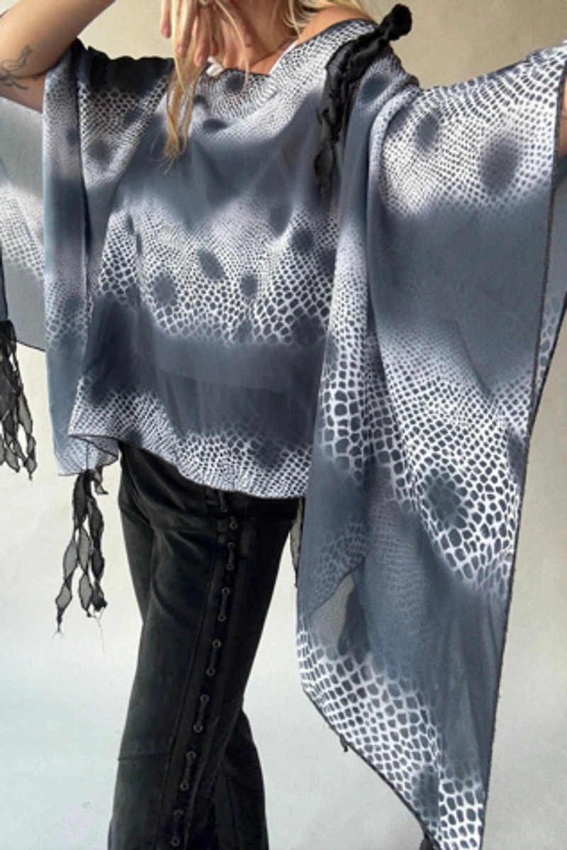 Y2k Silk Poncho Selected by Wax Plant