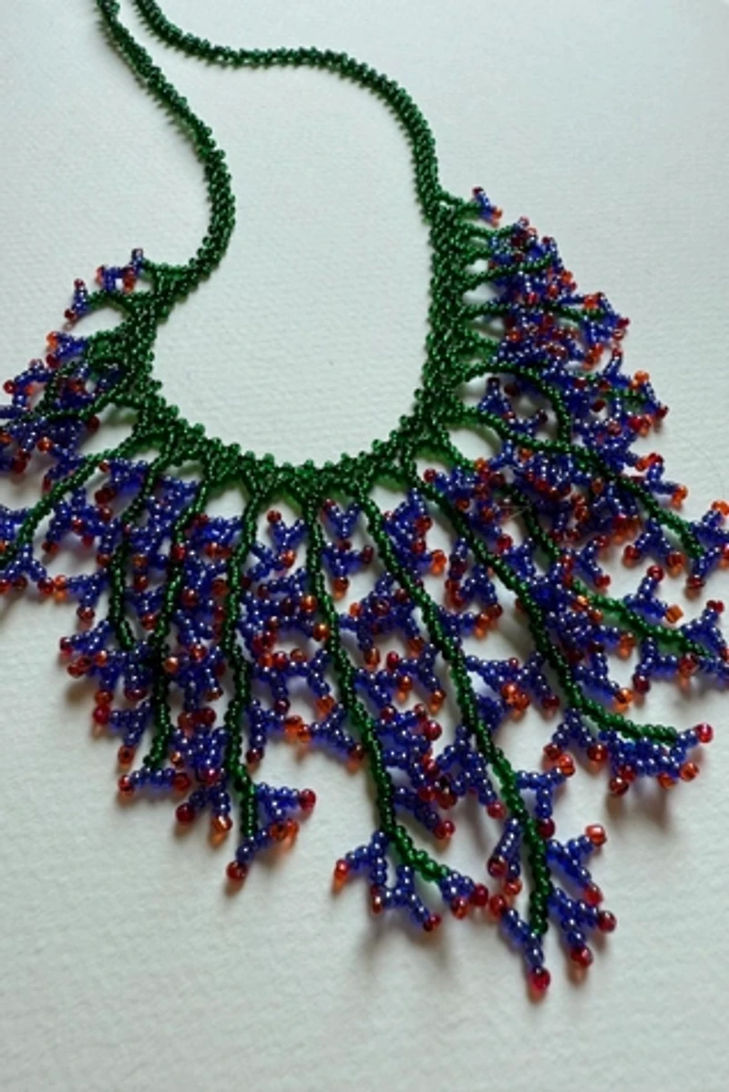 Seed Bead Fringe Necklace
