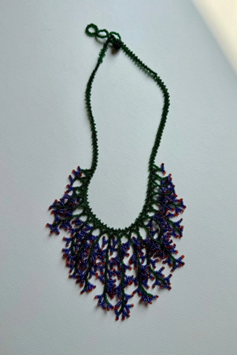 Seed Bead Fringe Necklace