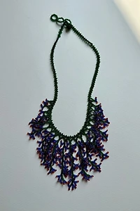 Seed Bead Fringe Necklace
