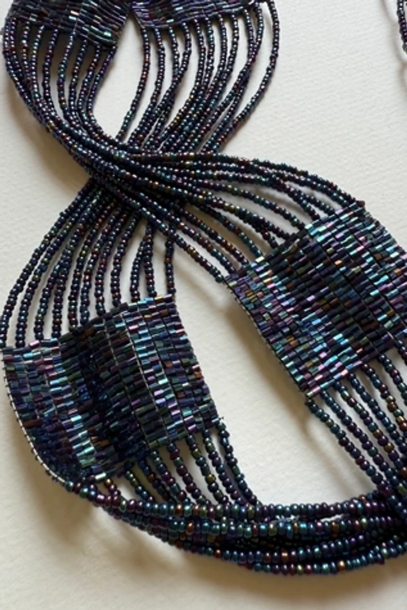 Dark Metallic Beaded Belt Selected by Wax Plant