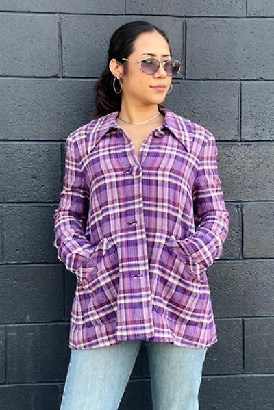 Vintage 1940's Purple Plaid Trapeze Jacket Selected by FernMercantile
