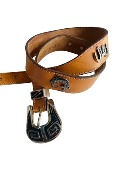 Vintage Leather Belt with Southwestern Animals Selected by FernMercantile
