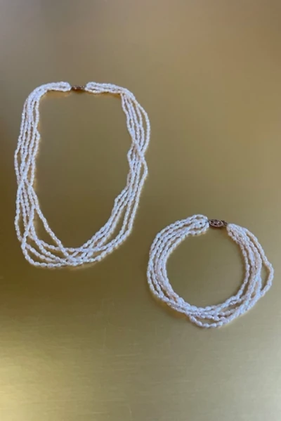 Vintage Pearl Necklace and Bracelet Set Selected By Ankh By Racquel
