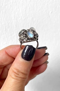 Antique Arts and Crafts Era Triple Moonstone Ring Selected by MARMALADE