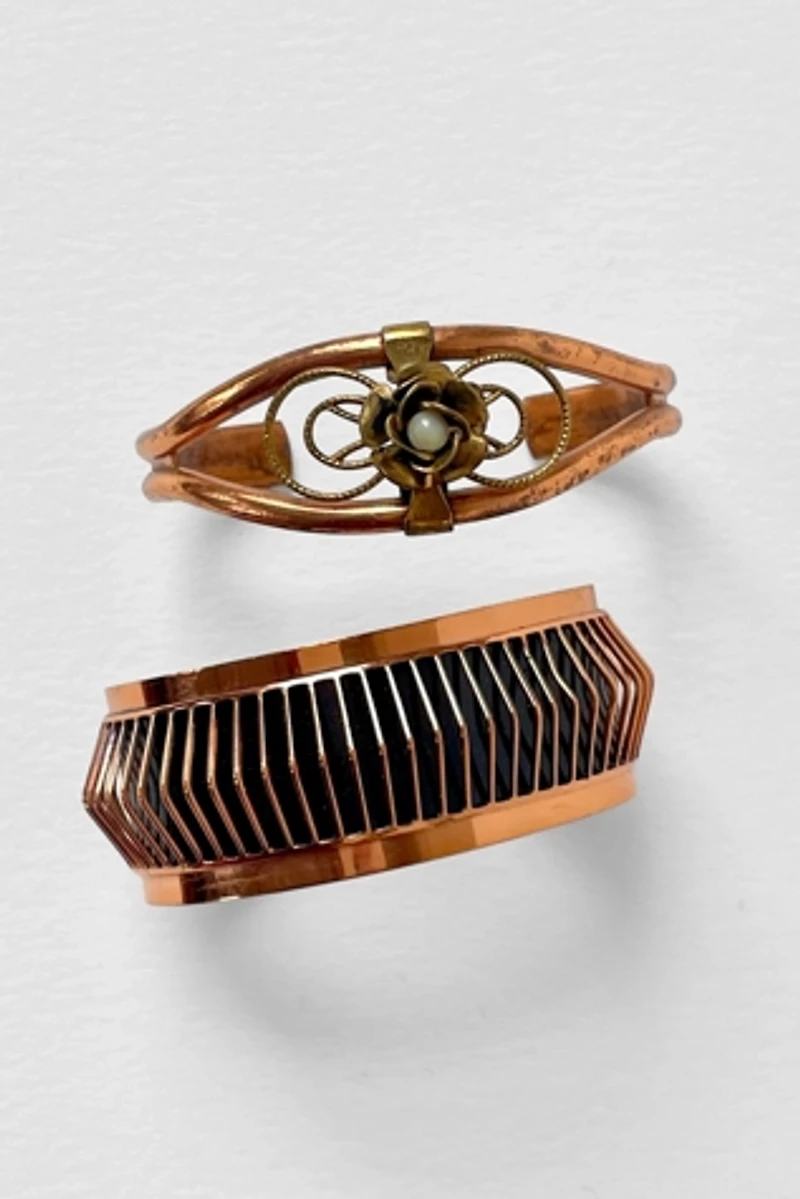 Mid Century Modernist Copper Renoir Bracelet Set of 2 Selected by MARMALADE