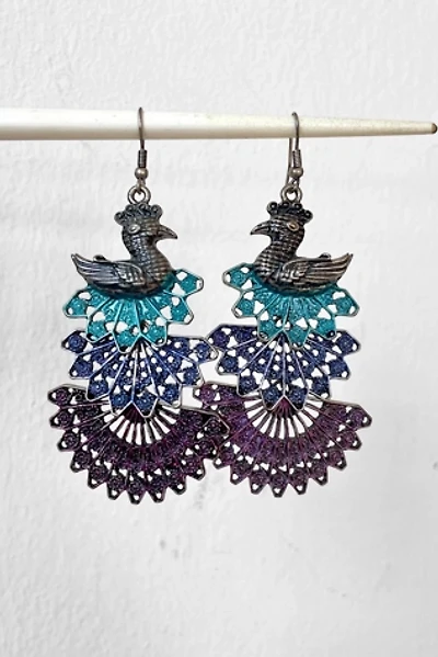 Vintage Articulating Peacock Chandelier Earrings Selected by MARMALADE