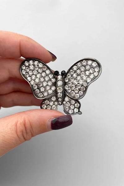 Giant Vintage Rhinestone Crystal Y2K Butterfly Ring Selected by MARMALADE