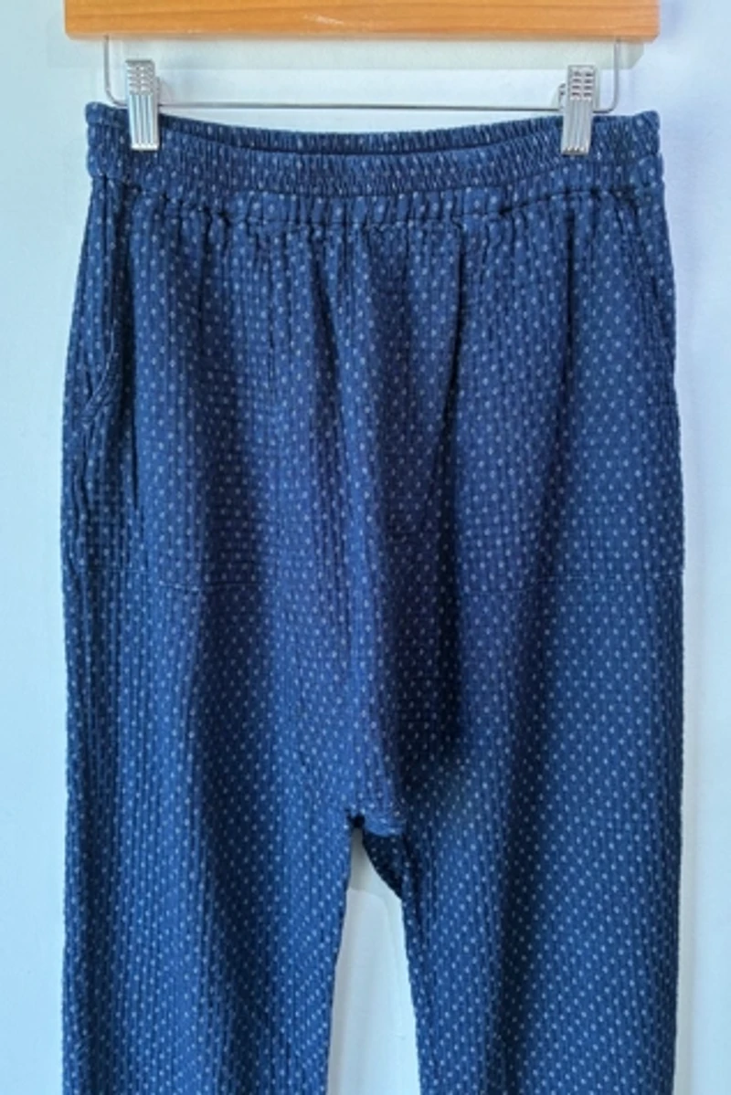 Raquel Allegra Indigo Blue White Dot Pants Selected by The Curatorial Dept.