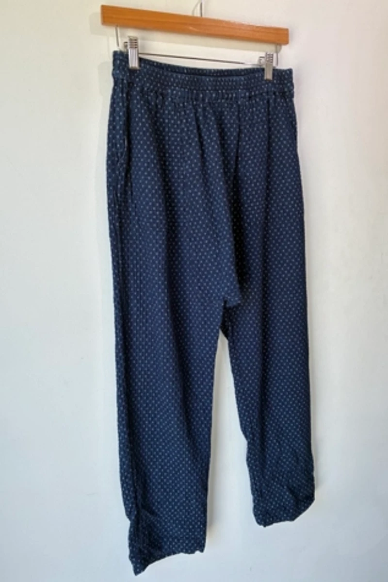 Raquel Allegra Indigo Blue White Dot Pants Selected by The Curatorial Dept.