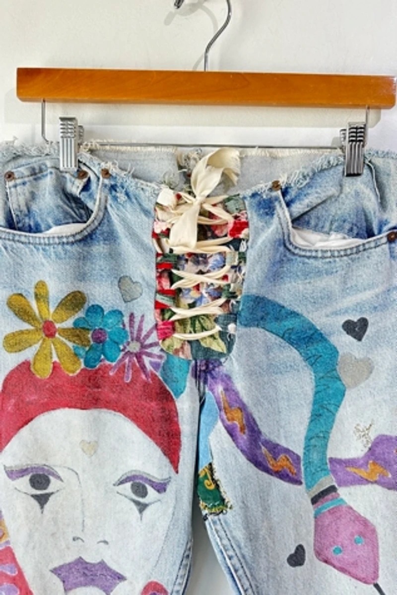 Hand Painted Star Harlequin Levi’s Jeans Selected by The Curatorial Dept.