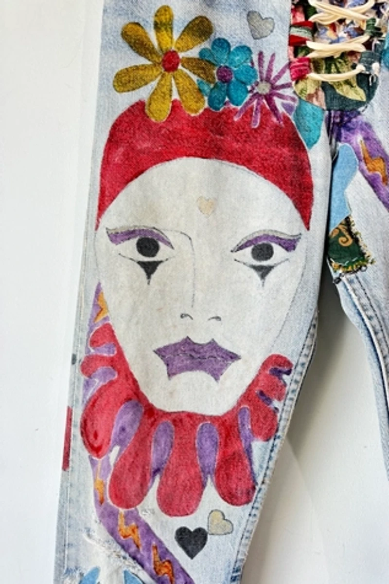 Hand Painted Star Harlequin Levi’s Jeans Selected by The Curatorial Dept.