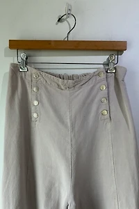 Krista Larson Grey Linen Barn Door Pants Selected by The Curatorial Dept.