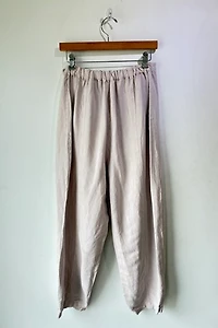 Krista Larson Grey Linen Barn Door Pants Selected by The Curatorial Dept.