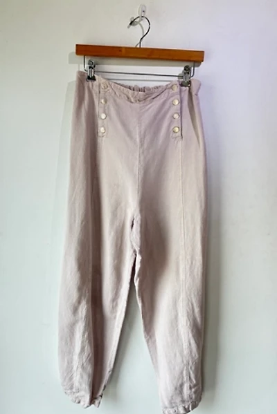 Krista Larson Grey Linen Barn Door Pants Selected by The Curatorial Dept.